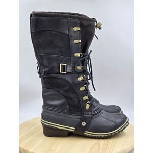 Sorel CONQUEST CARLY NL2033-010  Winter Waterproof Boot Tall Women's size 8.5